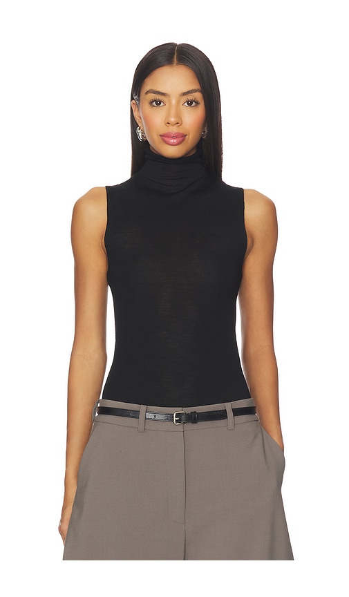 Eaves Alaska Sleeveless Knit Mockneck In Black