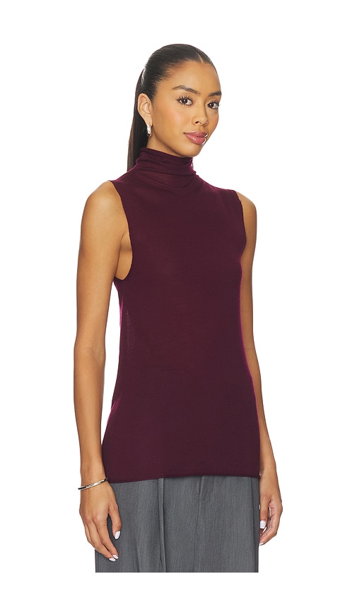 Eaves Alaska Sleeveless Knit Mockneck In Purple