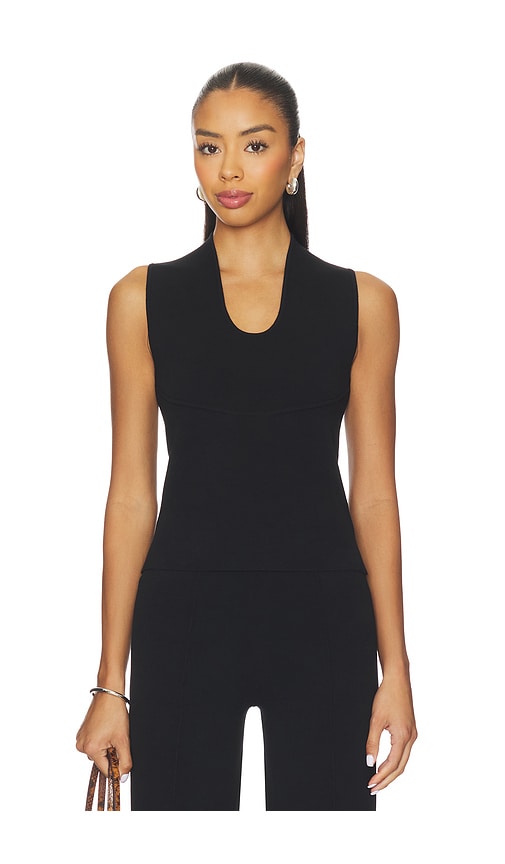 Eaves Pennie Scoop Knit Tank In Black