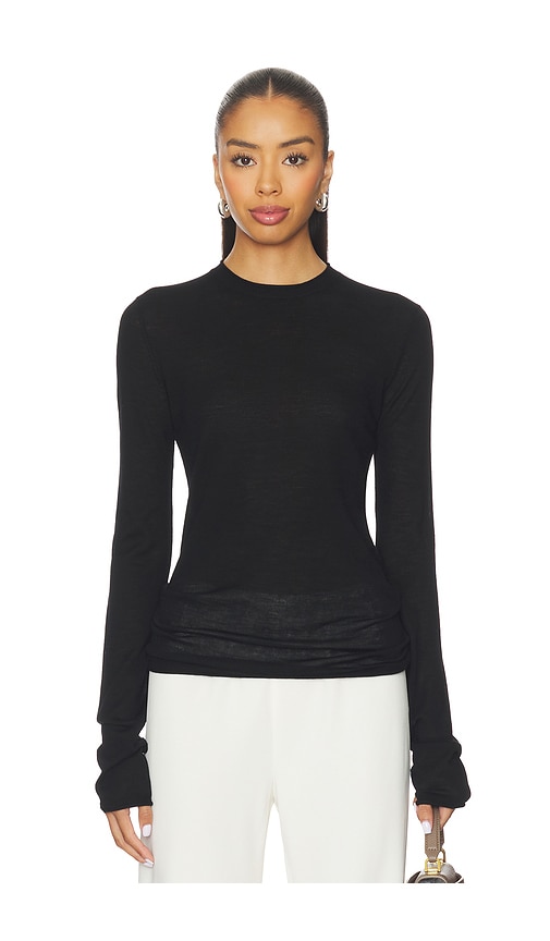 Eaves Amiya Long Sleeve Knit Top In Black