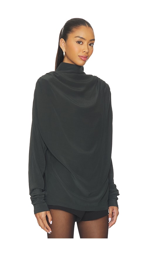  Eaves Saeunn Drape Neck Blouse In Grey. Size Xs. Also In M. 