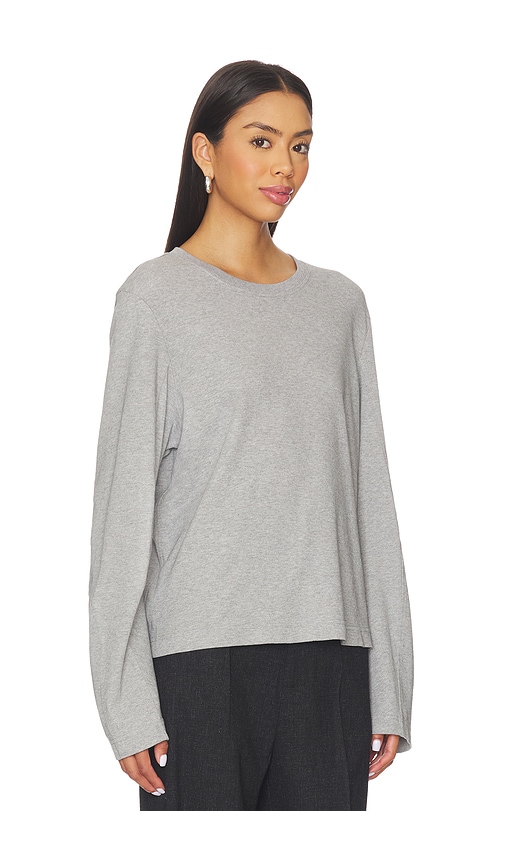 Eaves Lene Easy Long Sleeve Tee In Gray