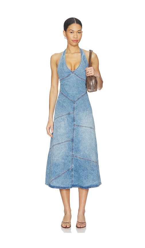 Delphi Pieced Halter Dress