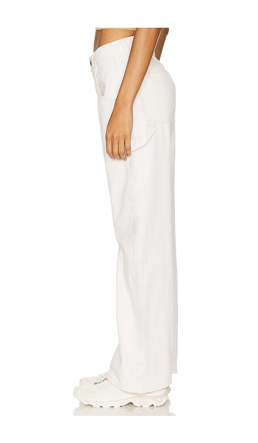  Eb Denim Mid-waist-arbeiterhose Mit Weitem Bein Enzo In White. Größe 26. Also In 29. 
