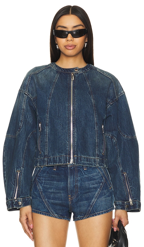 EB Denim Logan Moto Jacket in Blue Honey