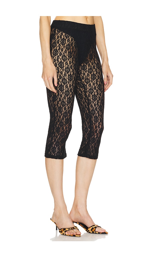 Shop Eb Denim Lace Capri In Black