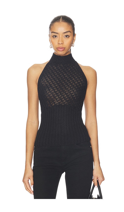 Eb Denim Sylvia Knit Halter Top In Black