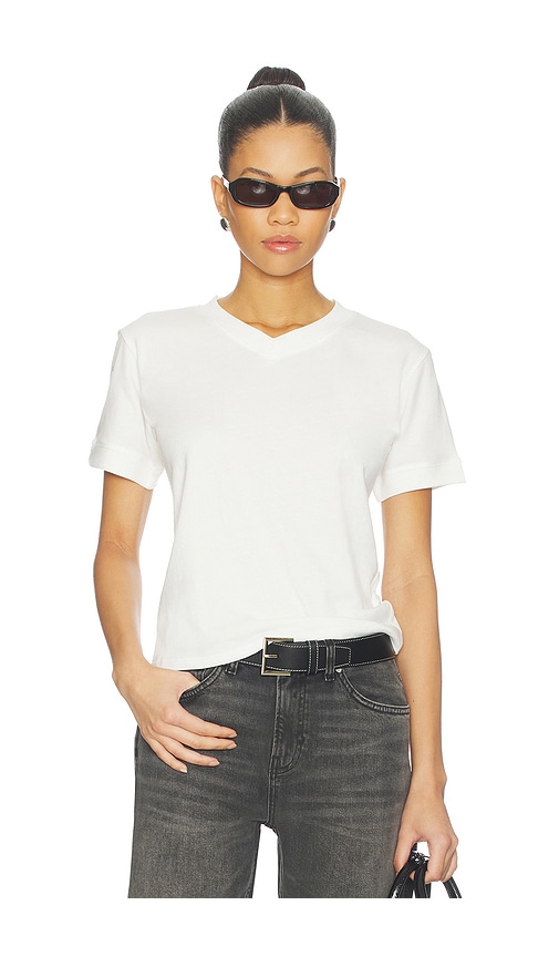 Eb Denim Henry V Neck Tee 탑 In White
