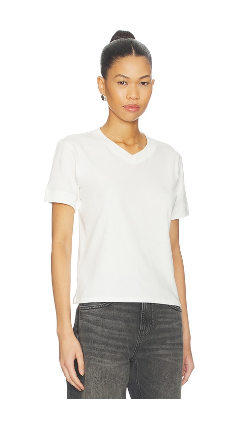 Eb Denim Henry V Neck Tee 탑 In White