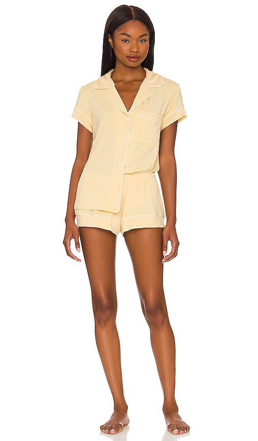 eberjey Gisele The Shortie Short PJ Set in Sunrise & Ivory | REVOLVE