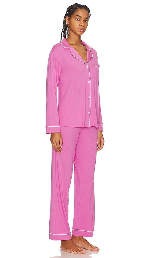 Shop Eberjey Gisele Modal Long Pj Set In Italian Rose & Ivory
