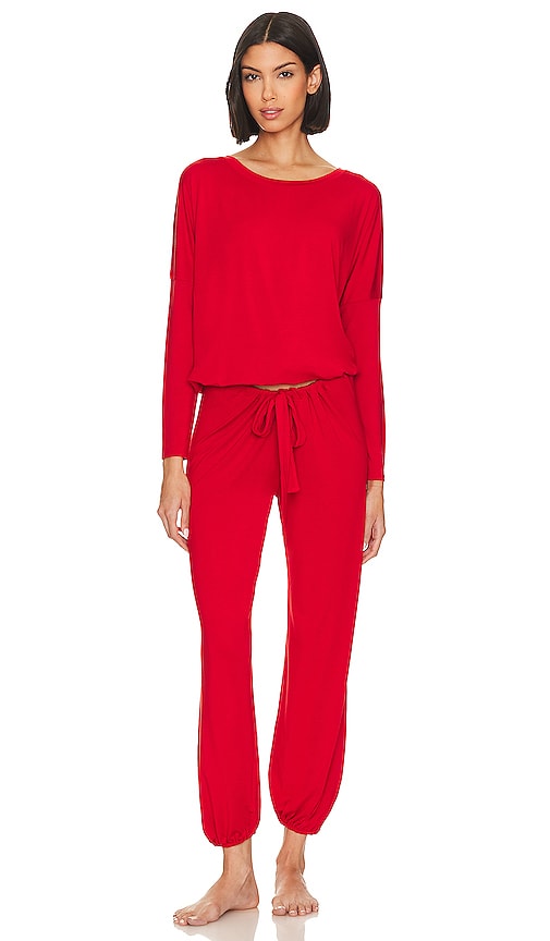 Eberjey Gisele Slouchy Pajama Set In Haute Red
