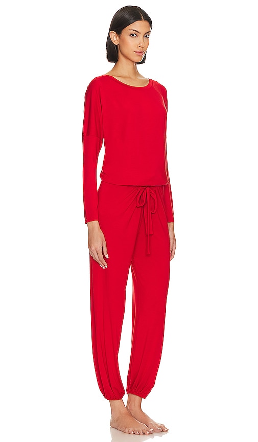 Shop Eberjey Gisele Slouchy Pajama Set In Haute Red