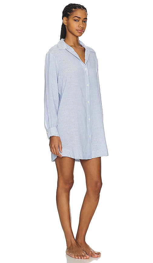 Shop Eberjey Nautico Sleepshirt In Wedgewood Blue & White