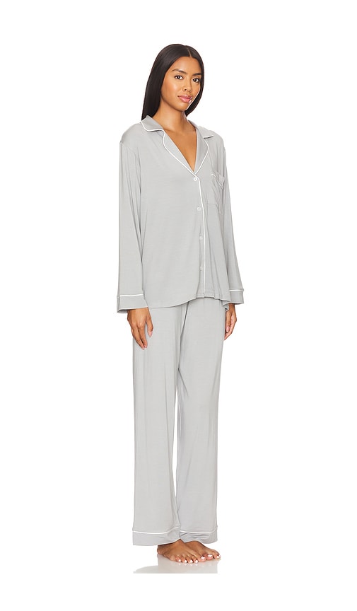Shop Eberjey Gisele Long Pj Set In Moonlight & Ivory