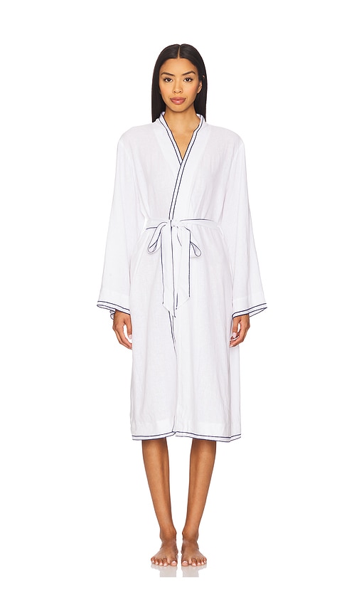 Eberjey Linen Blend Long Sleeve Robe
