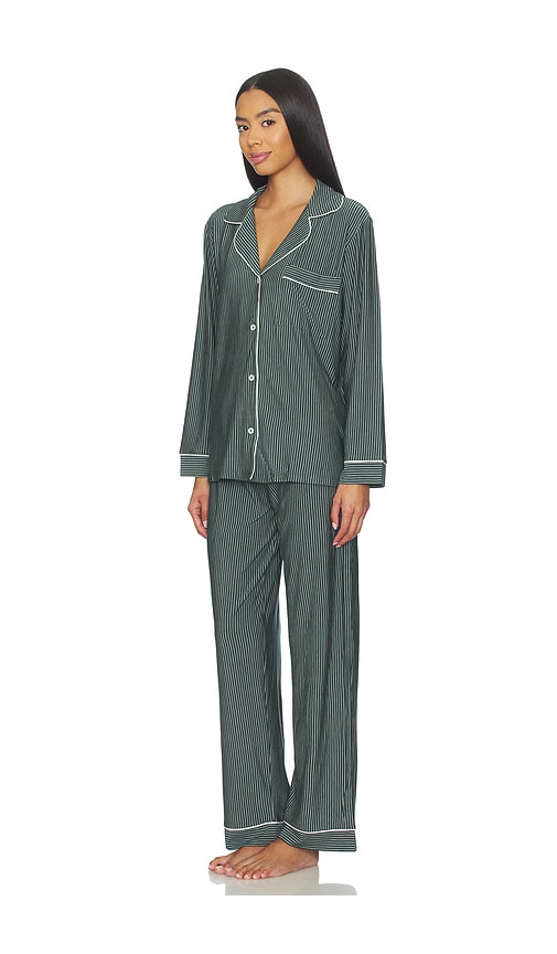 Eberjey Gisele Printed Long Pj Set In Green