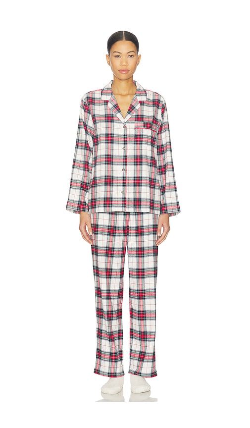 Eberjey Flannel Long Pj Set In Orange