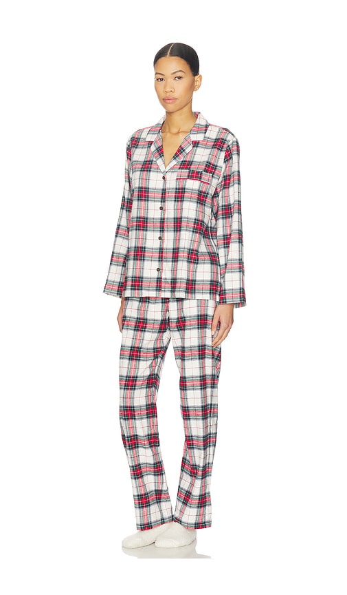 Eberjey Flannel Long Pj Set In Orange