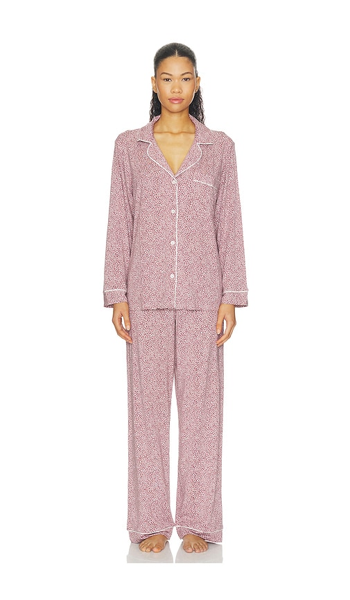 eberjey Gisele Printed Long Pajama Set in Pink. - size XS (also in S, M, L, XL)