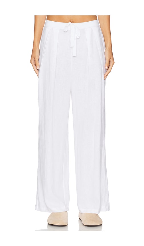Linen Blend Relaxed Pant in Ivory. - size XL (also in L, M, S, XS)