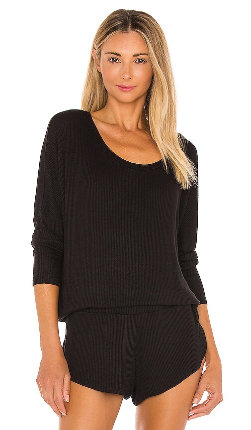 eberjey Elon Ballet Top in Black