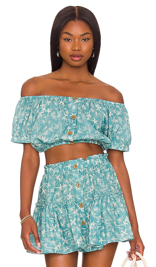 eberjey Tropical Toucan Harper Top in Ocean Bay & Sand | REVOLVE