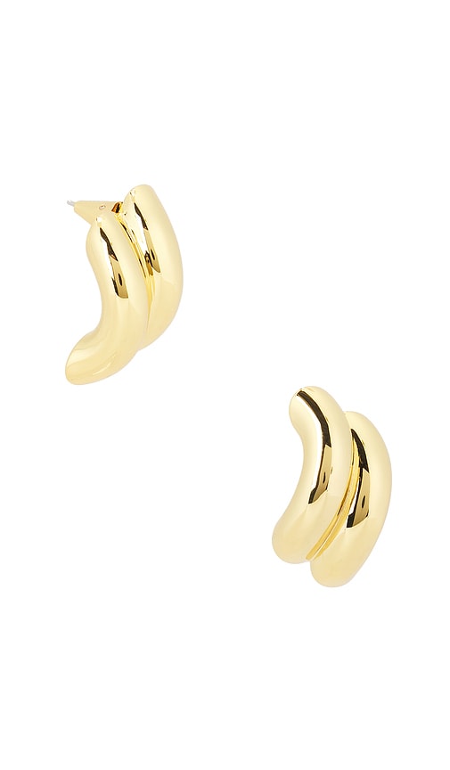 Rope Stud Earrings in Metallic Gold.