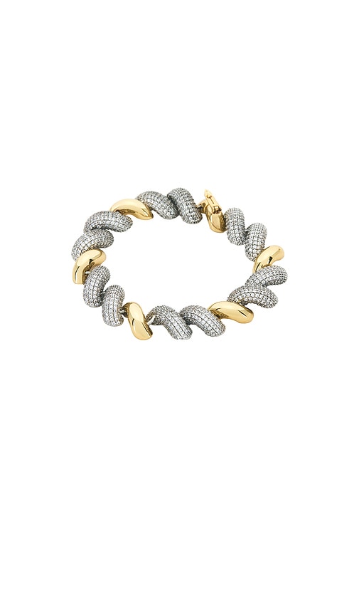 Eddie Borgo Small Two Tone Pav? Torsade Bracelet In Metallic