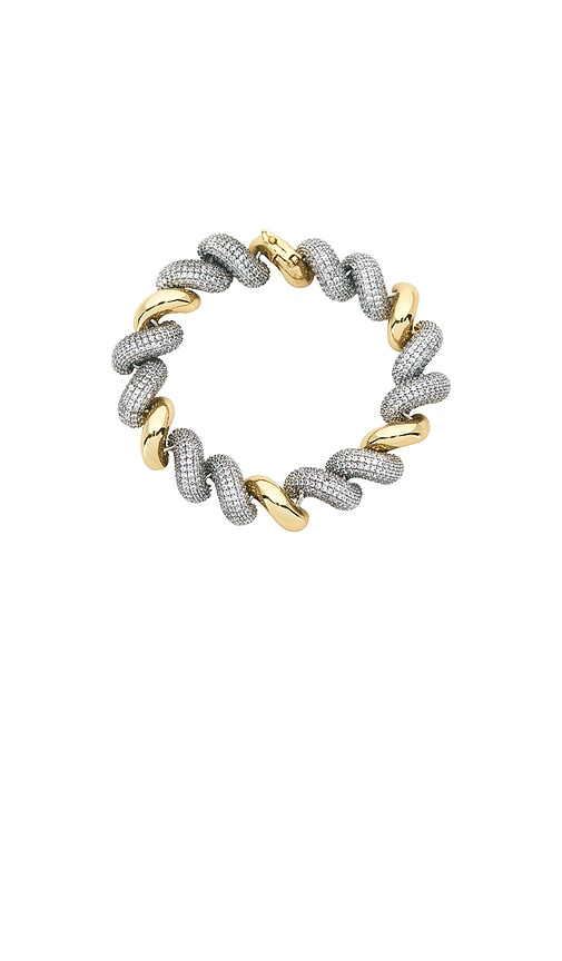 Eddie Borgo Small Two Tone Pav? Torsade Bracelet In Metallic