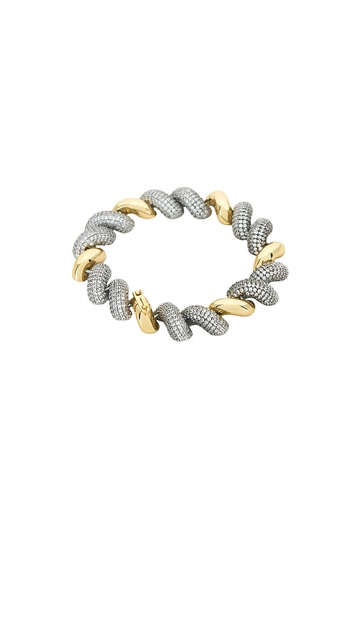  Eddie Borgo Brazalete De Cadena Small Two Tone Pavé Torsade En Color Metallic Silver, Metallic Gold Talla All . 