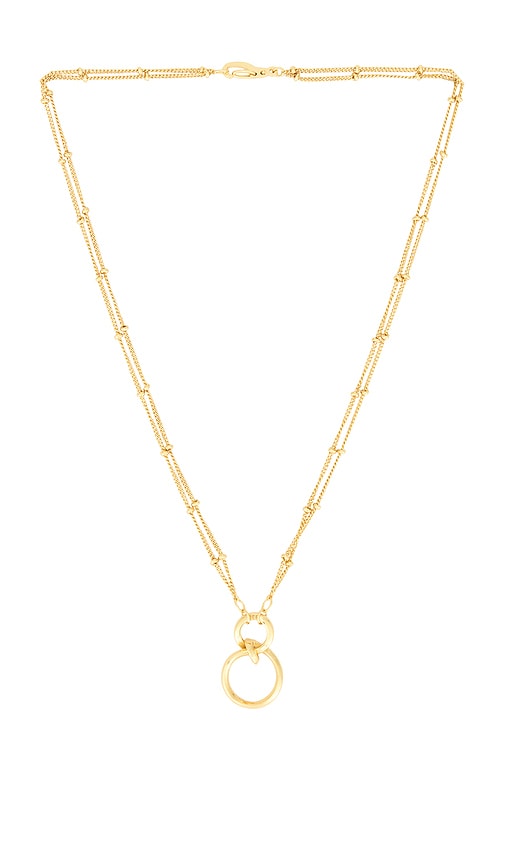 Curled Link Pendant in Metallic Gold.