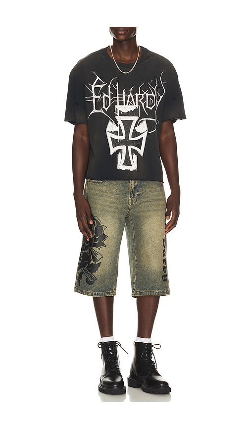 Ed Hardy Spider Skulls Rhinestone Long Shorts | Thumbnail 4 Ed Hardy Spider Skulls Rhinestone Long Shorts | Thumbnail 4