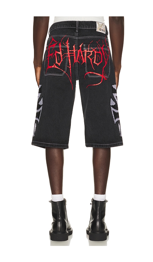 Ed Hardy Crosses Rhinestone Long Shorts | Thumbnail 4 Ed Hardy Crosses Rhinestone Long Shorts | Thumbnail 4