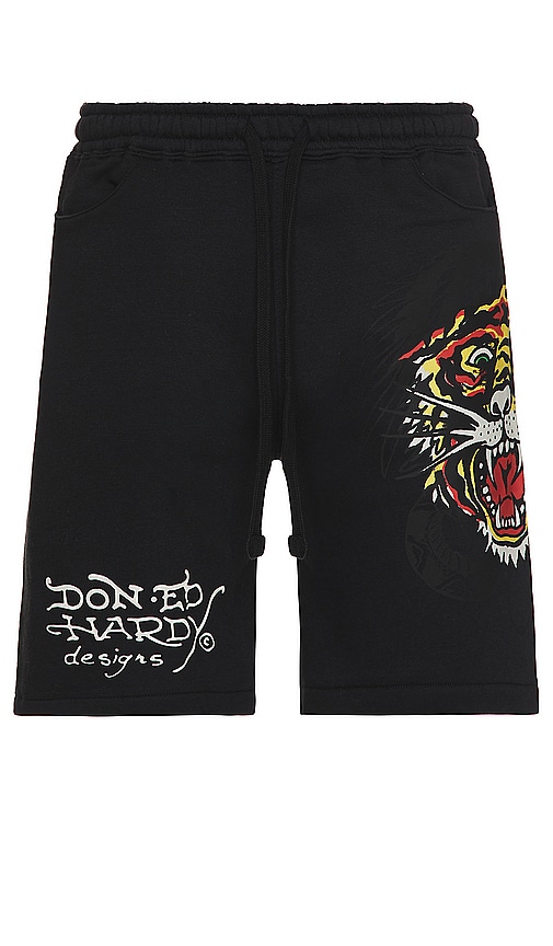 Shop Ed Hardy Tiger Dagger Short In Black