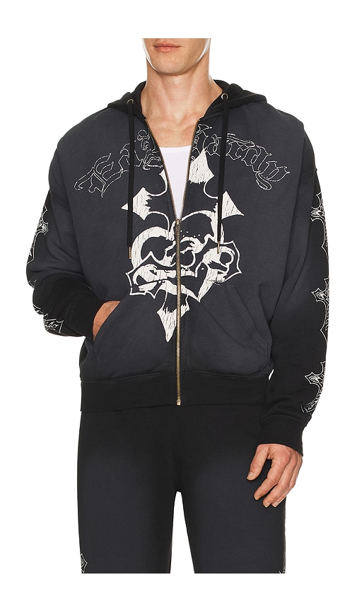 Ed Hardy Crosses Boxy Zip Hoodie