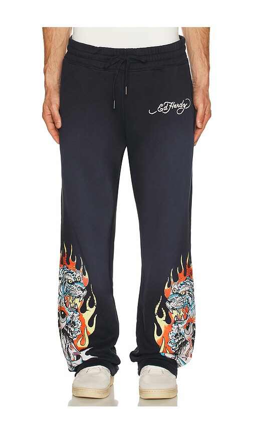 Ed Hardy Tiger Flames Baggy Sweatpant