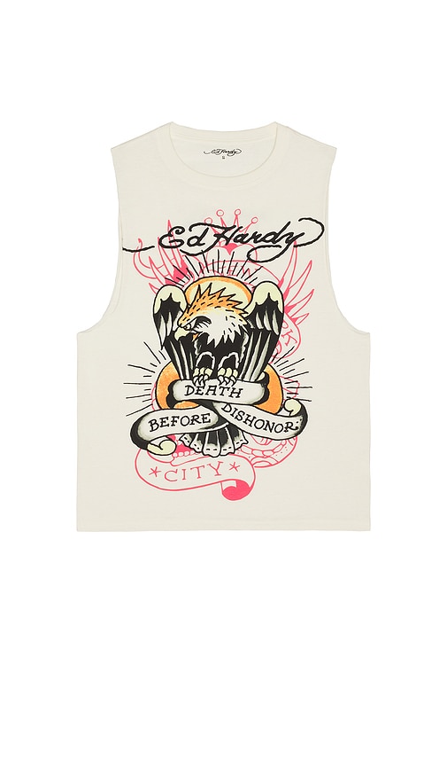 Eagle Cutoff Tee in Ivory. - size L (also in M, S, XL/1X) - Ed Hardy - Modalova