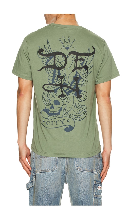 Ed Hardy Heart Skull Tee In Green