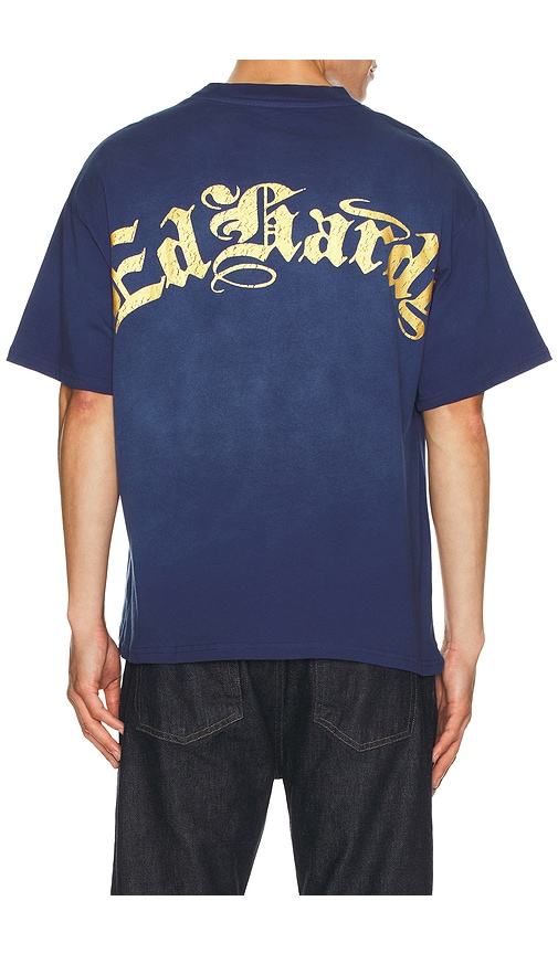 Ed Hardy Tiger Mountain Boxy Tee In Blue