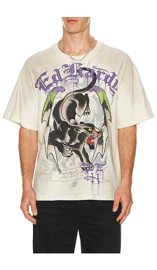Ed Hardy By Appointment Only Panther Wings Boxy Tee