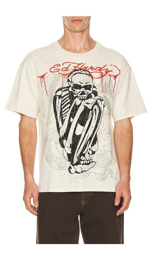 Ed Hardy Skele Rhinestone Boxy Tee