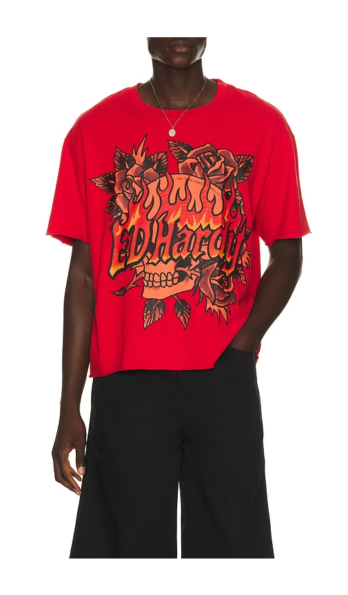 Ed Hardy Skull Roses Boxy Cropped Tee | Thumbnail 3 Ed Hardy Skull Roses Boxy Cropped Tee | Thumbnail 3
