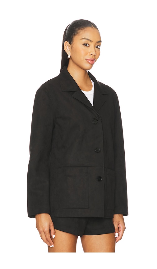 Elodie The Label Elodie Hayes Vegan Suede Jacket In Black