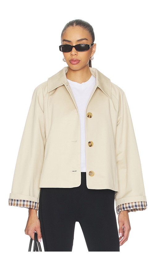 Elodie the Label Wynn Cropped Trench Coat in Khaki