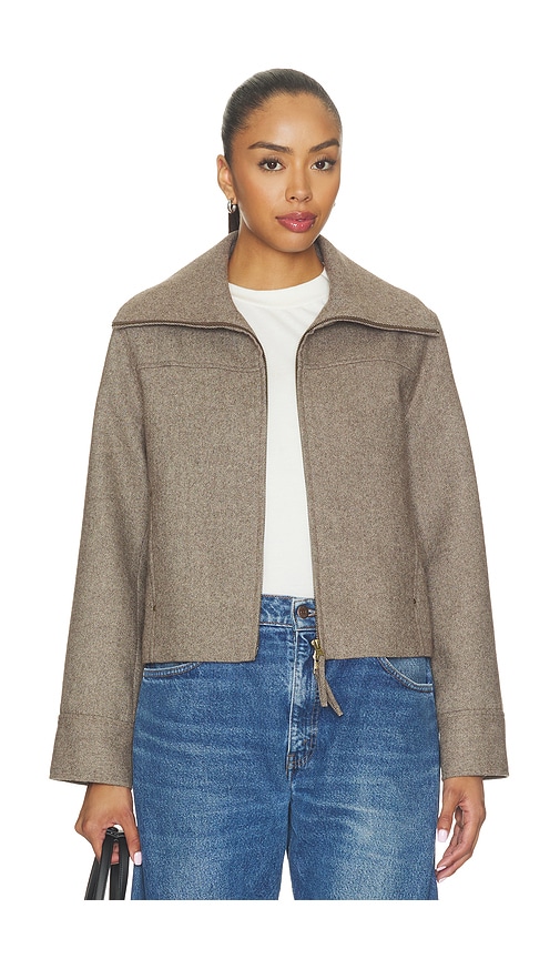 Elodie the Label Beatrice Zip Front Jacket in Brown. - size L (also in M, S, XS)