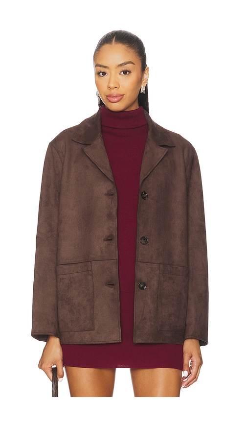 Elodie The Label Elodie Hayes Vegan Suede Jacket In Brown