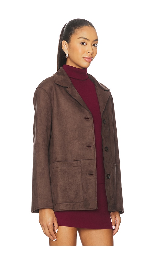 Elodie The Label Elodie Hayes Vegan Suede Jacket In Brown