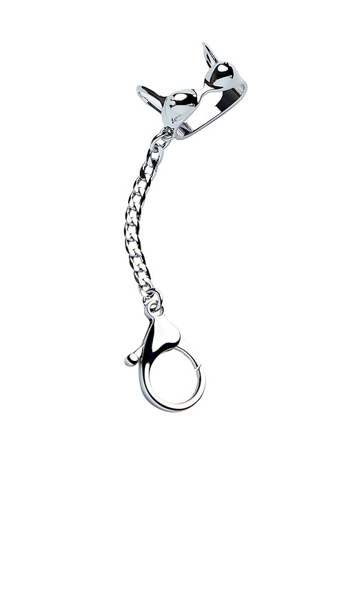 Edie Parker Bra Top Lighter Cover Keychain In Silver