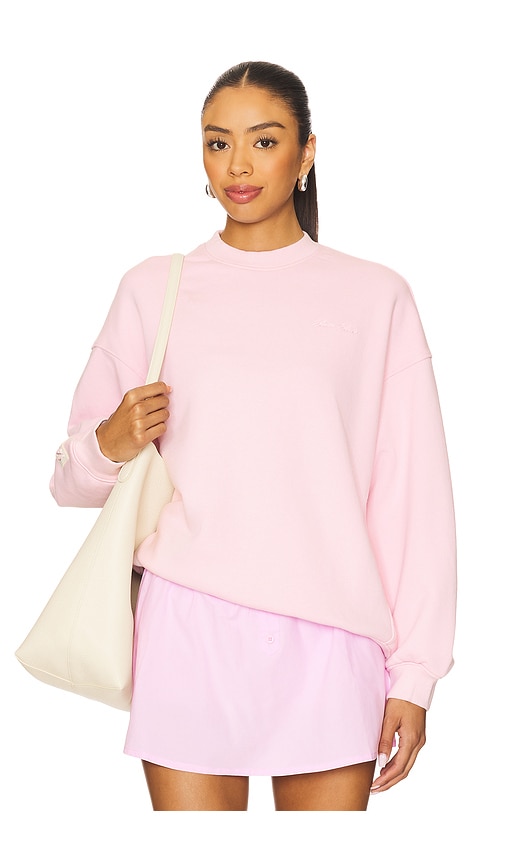 Oversized Crew Sweatshirt in Pink. - size XS (also in L, M, S)